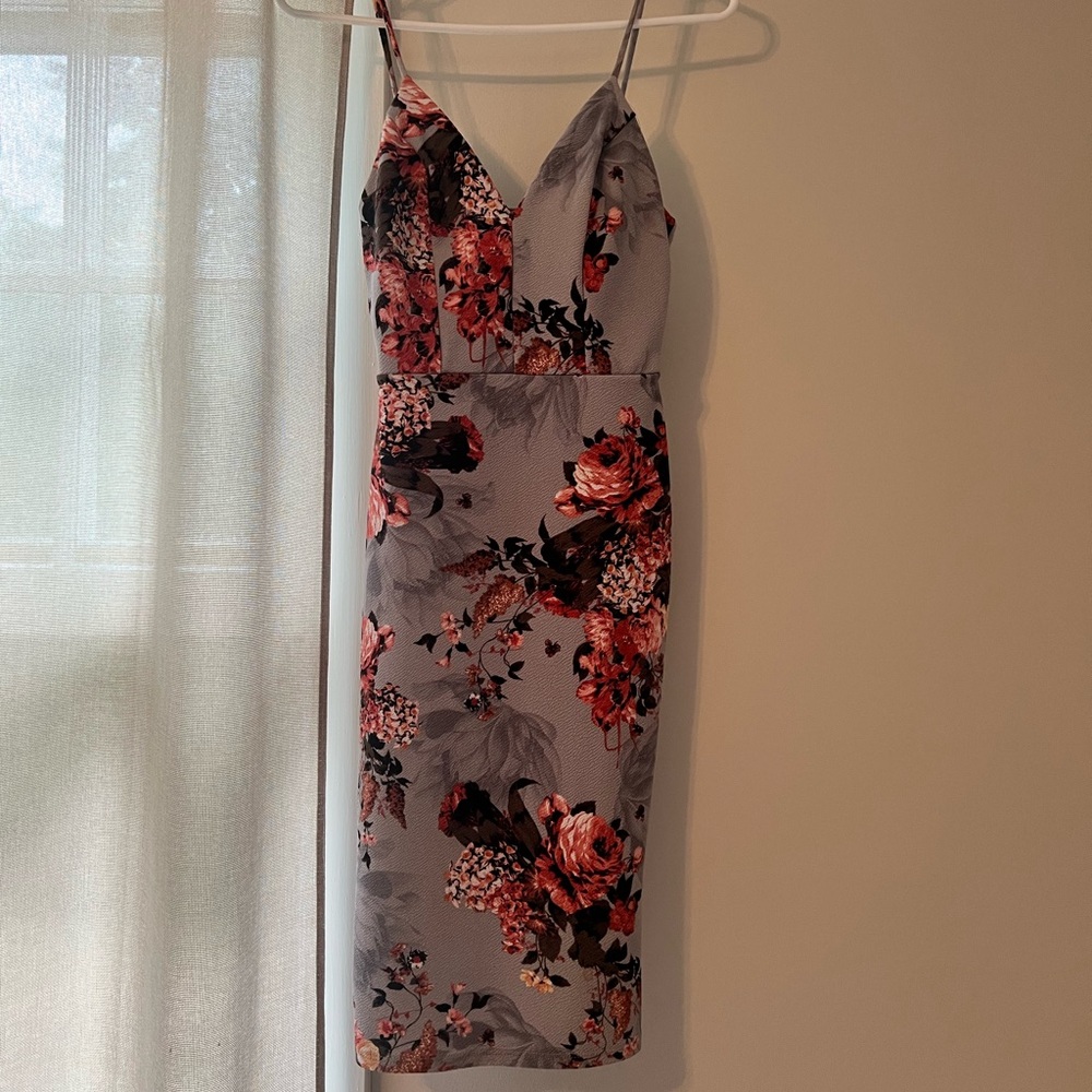 Windsor blue and pink Floral Midi Dress